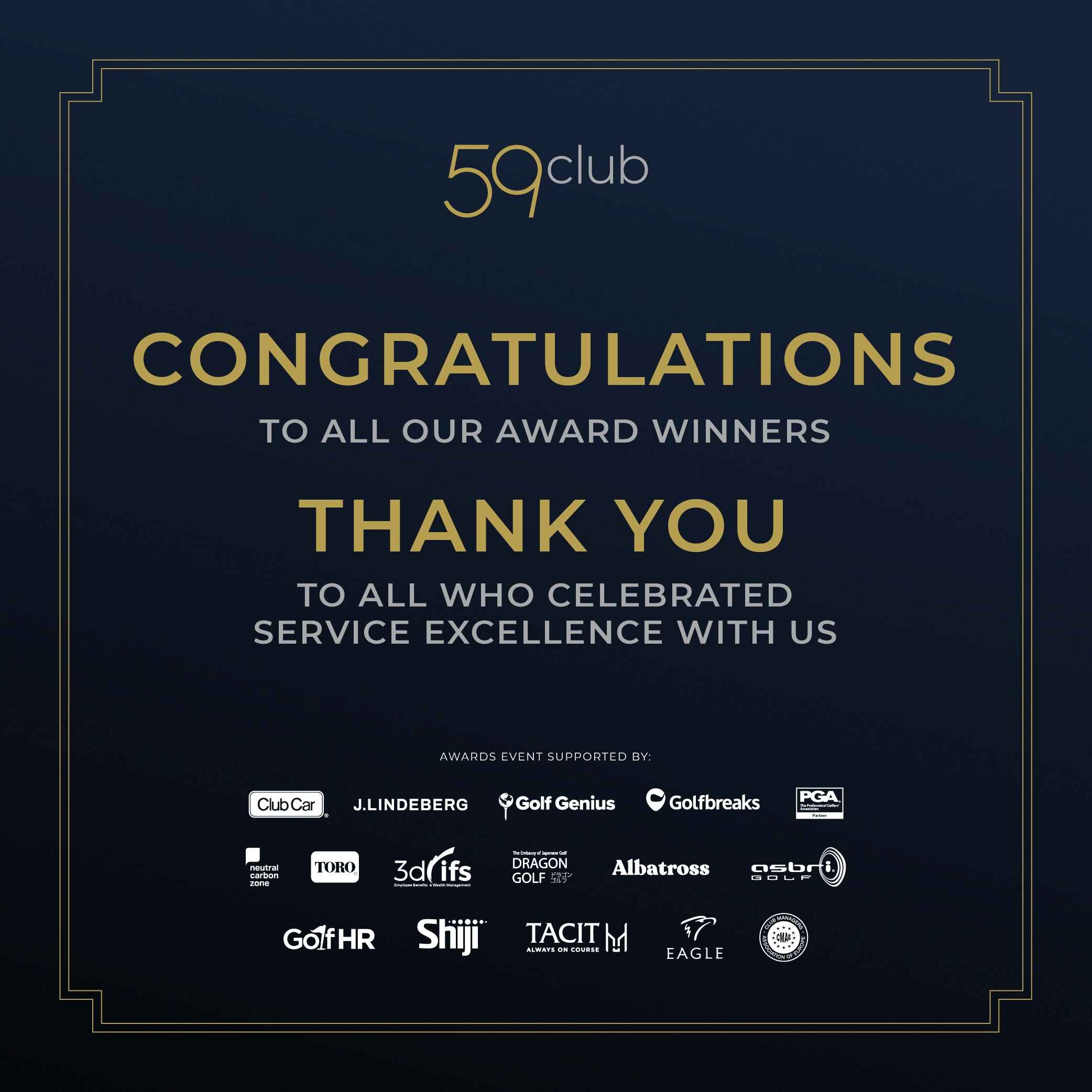 Leading Clubs & Resorts honored at 13th Annual 59club Service Excellence Awards
